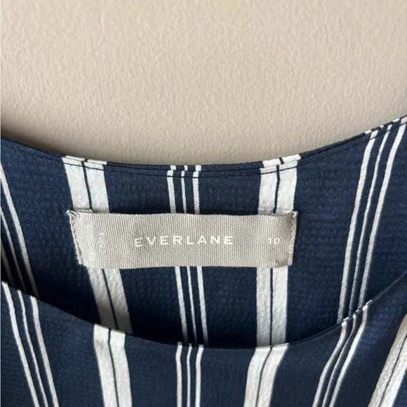 Everlane viscose slip Navy and White Striped Sleeveless Dress -NWOT - Picture 3 of 4